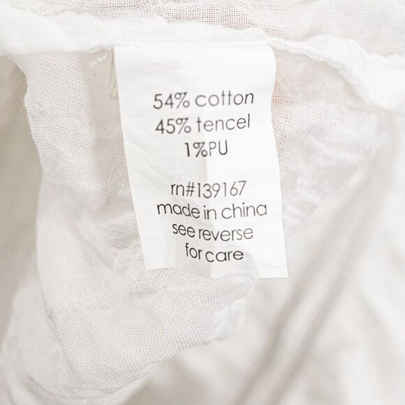 27 Miles Malibu off the Shoulder Blouse in Sheer White Women's Size Small - Picture 6 of 8